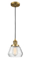 Innovations Lighting Fulton 1-100 watt 7 inch Brushed Brass Mini Pendant with Clear glass 201CBBG172