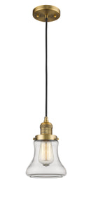 Innovations Lighting Bellmont 1-100 watt 6.5 inch Brushed Brass Mini Pendant with Clear glass 201CBBG192