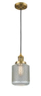 Innovations Lighting Stanton 1-100 watt 6 inch Brushed Brass Mini Pendant with Vintage Wire Mesh glass 201CBBG262
