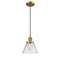 Cone Mini Pendant shown in the Brushed Brass finish with a Clear shade