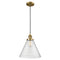 Cone Mini Pendant shown in the Brushed Brass finish with a Seedy shade