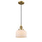 Bell Mini Pendant shown in the Brushed Brass finish with a Matte White shade