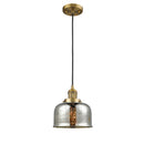 Bell Mini Pendant shown in the Brushed Brass finish with a Silver Plated Mercury shade