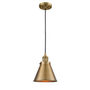 Appalachian Mini Pendant shown in the Brushed Brass finish with a Brushed Brass shade