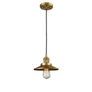 Railroad Mini Pendant shown in the Brushed Brass finish with a Brushed Brass shade