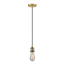 Bare Bulb Mini Pendant shown in the Brushed Brass finish