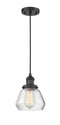 Innovations Lighting Fulton 1-100 watt 7 inch Black Mini Pendant with Clear glass 201CBKG172