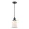 Canton Mini Pendant shown in the Matte Black finish with a Matte White shade