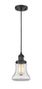 Innovations Lighting Bellmont 1-100 watt 6.5 inch Black Mini Pendant with Clear glass 201CBKG192
