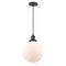 Beacon Mini Pendant shown in the Matte Black finish with a Matte White shade