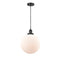 Beacon Mini Pendant shown in the Matte Black finish with a Matte White shade