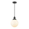 Beacon Mini Pendant shown in the Matte Black finish with a Matte White shade