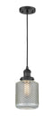 Innovations Lighting Stanton 1-100 watt 6 inch Black Mini Pendant with Vintage Wire Mesh glass 201CBKG262