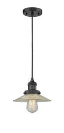 Innovations Lighting Halophane 1-100 watt 10 inch Black Mini Pendant with Halophane glass 201CBKG2