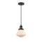 Olean Mini Pendant shown in the Matte Black finish with a Matte White shade