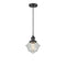 Oxford Mini Pendant shown in the Matte Black finish with a Seedy shade