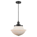 Oxford Mini Pendant shown in the Matte Black finish with a Matte White shade