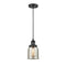 Bell Mini Pendant shown in the Matte Black finish with a Silver Plated Mercury shade