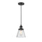 Cone Mini Pendant shown in the Matte Black finish with a Seedy shade