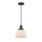 Bell Mini Pendant shown in the Matte Black finish with a Matte White shade