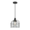 Bell Cage Mini Pendant shown in the Matte Black finish with a Seedy shade