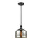 Bell Mini Pendant shown in the Matte Black finish with a Silver Plated Mercury shade