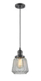 Innovations Lighting Chatham 1-100 watt 6 inch Oil Rubbed Bronze Mini Pendant with Clear Fluted glass 201COBG142