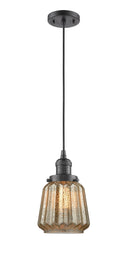 Innovations Lighting Chatham 1-100 watt 6 inch Oil Rubbed Bronze Mini Pendant with Mercury Fluted glass 201COBG146