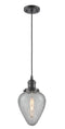 Innovations Lighting Geneseo 1-100 watt 6.5 inch Oil Rubbed Bronze Mini Pendant with Clear Crackle glass 201COBG165