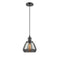 Fulton Mini Pendant shown in the Oil Rubbed Bronze finish with a Plated Smoke shade