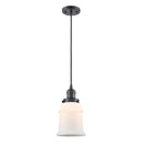 Canton Mini Pendant shown in the Oil Rubbed Bronze finish with a Matte White shade