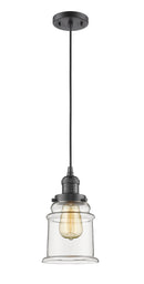 Innovations Lighting Canton 1-100 watt 6.5 inch Oil Rubbed Bronze Mini Pendant with Clear glass 201COBG182