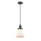 Bellmont Mini Pendant shown in the Oil Rubbed Bronze finish with a Matte White shade