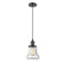 Bellmont Mini Pendant shown in the Oil Rubbed Bronze finish with a Seedy shade