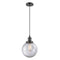 Beacon Mini Pendant shown in the Oil Rubbed Bronze finish with a Clear shade