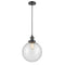 Beacon Mini Pendant shown in the Oil Rubbed Bronze finish with a Seedy shade