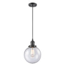 Beacon Mini Pendant shown in the Oil Rubbed Bronze finish with a Seedy shade