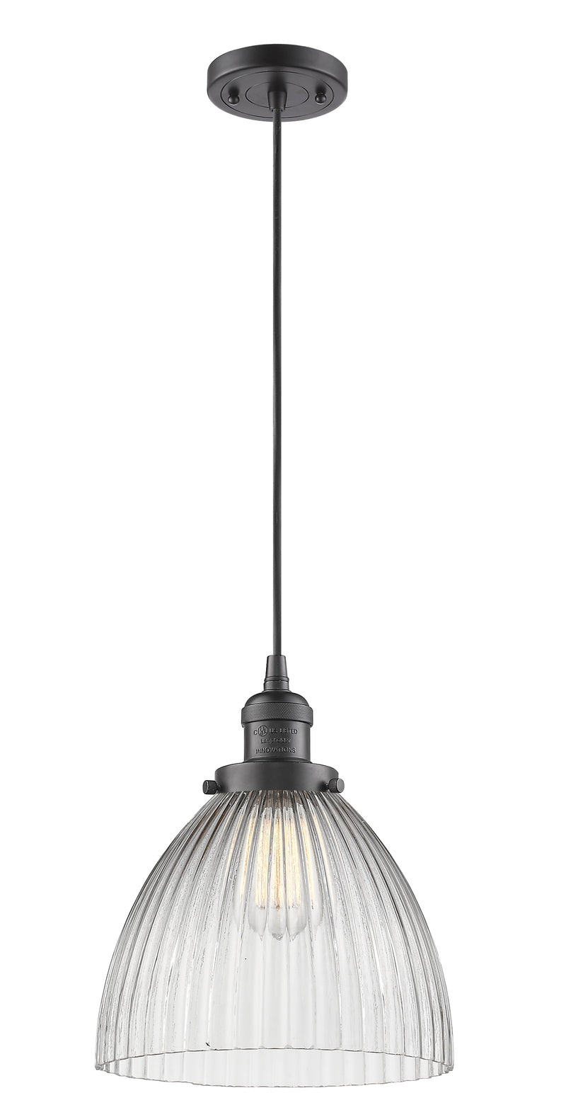 Innovations Lighting Seneca Falls 1-100 watt 9.5 inch Oil Rubbed Bronze Pendant with Clear glass 201COBG222