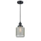 Stanton Mini Pendant shown in the Oil Rubbed Bronze finish with a Clear Wire Mesh shade