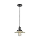 Halophane Mini Pendant shown in the Oil Rubbed Bronze finish with a Clear Halophane shade