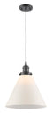 Innovations Lighting X-Large Cone 1-100 watt 12 inch Oil Rubbed Bronze Mini Pendant with Matte White Cased glass 201COBG41L