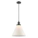 Cone Mini Pendant shown in the Oil Rubbed Bronze finish with a Matte White shade