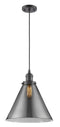 Innovations Lighting X-Large Cone 1-100 watt 12" Oil Rubbed Bronze Mini Pendant with Smoked glass 201COBG43L