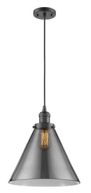 Innovations Lighting X-Large Cone 1-100 watt 12 inch Oil Rubbed Bronze Mini Pendant with Smoked glass 201COBG43L