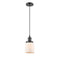 Bell Mini Pendant shown in the Oil Rubbed Bronze finish with a Matte White shade