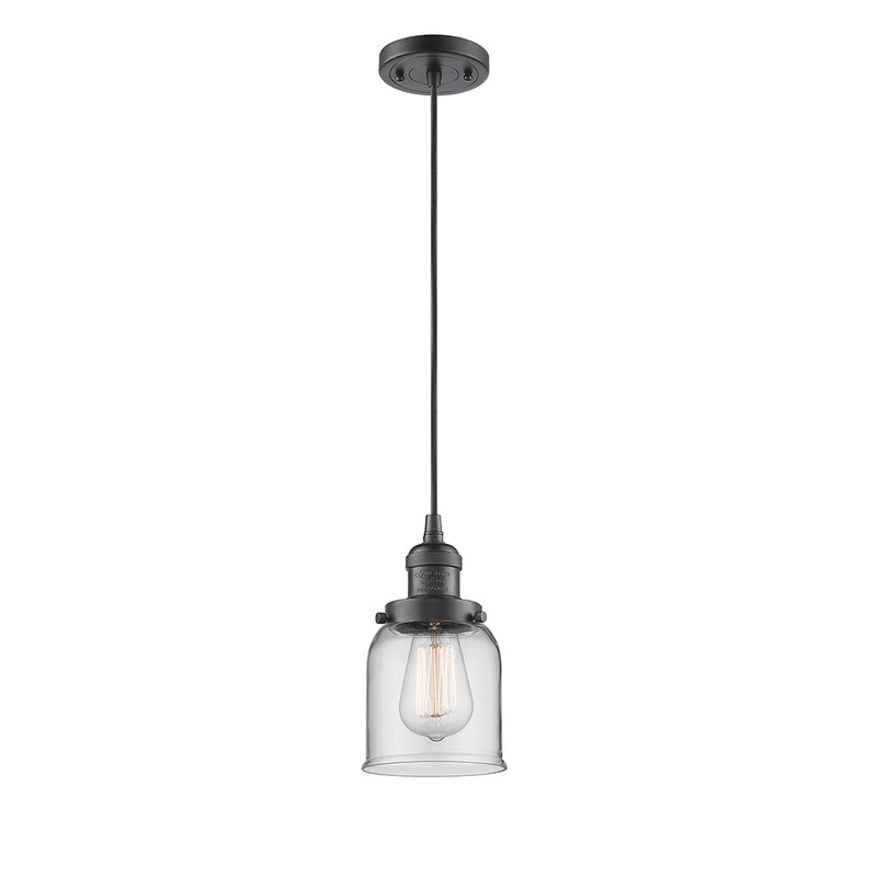 Bell Mini Pendant shown in the Oil Rubbed Bronze finish with a Clear shade