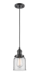 Innovations Lighting Small Bell 1-100 watt 5 inch Oil Rubbed Bronze Mini Pendant with Clear glass 201COBG52