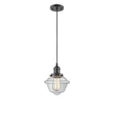 Oxford Mini Pendant shown in the Oil Rubbed Bronze finish with a Clear shade