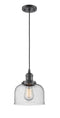 Innovations Lighting Large Bell 1-100 watt 8 inch Oil Rubbed Bronze Mini Pendant with Seedy glass 201COBG74