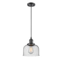 Bell Mini Pendant shown in the Oil Rubbed Bronze finish with a Seedy shade